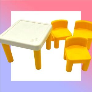 Vintage Little Tikes Dollhouse Classic Table Chair